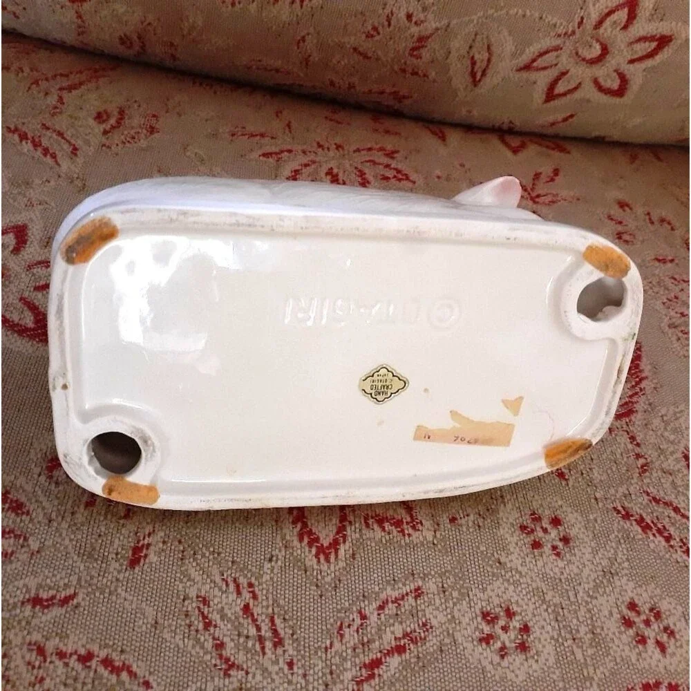 Otagiri Ceramic Pig & Piglets Napkin Holder vintage pink
